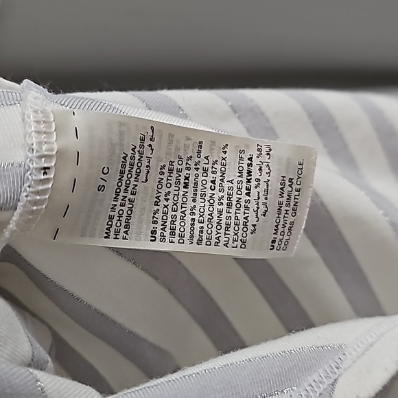 White House Black Market Lace up Sleeveless Top with stripes - Picture 6 of 6